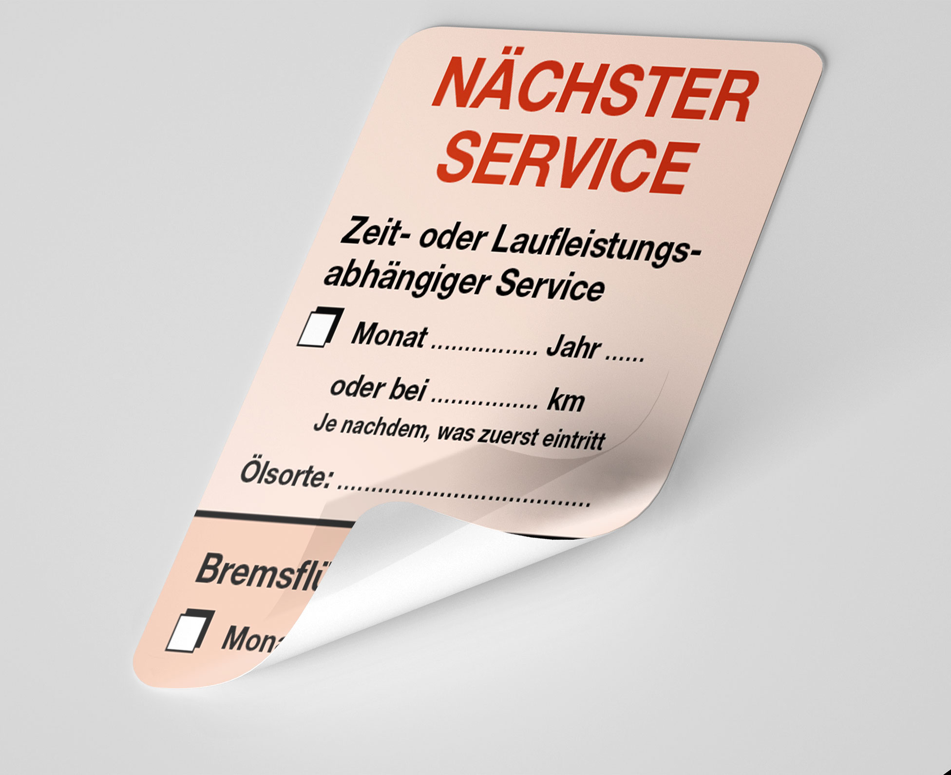 KFZ-Service-Aufkleber Rot 1000 Stück Blanko