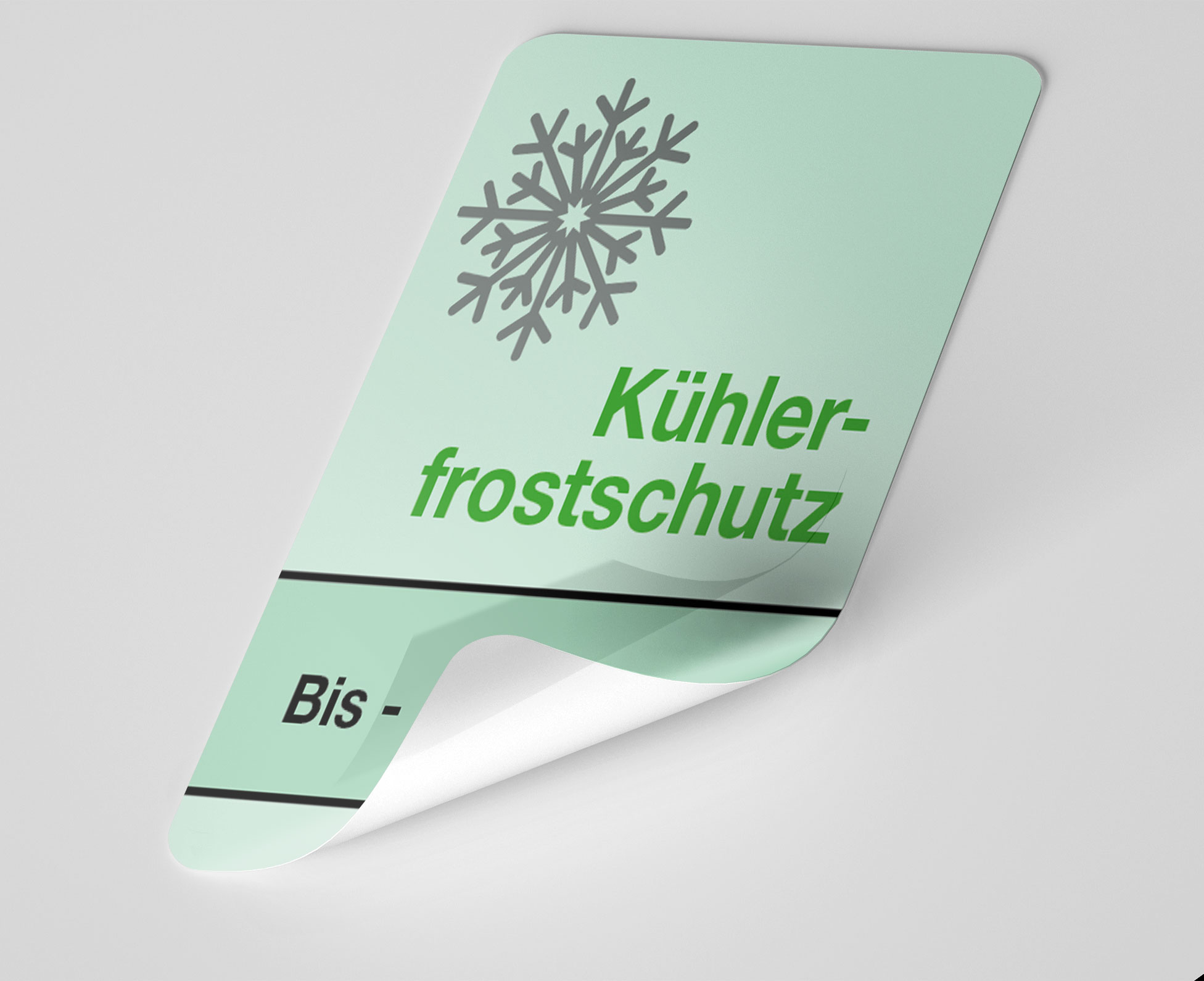 KFZ-Ku¨hlerfrostschutz-Aufkleber Grün 500 Stück Blanko