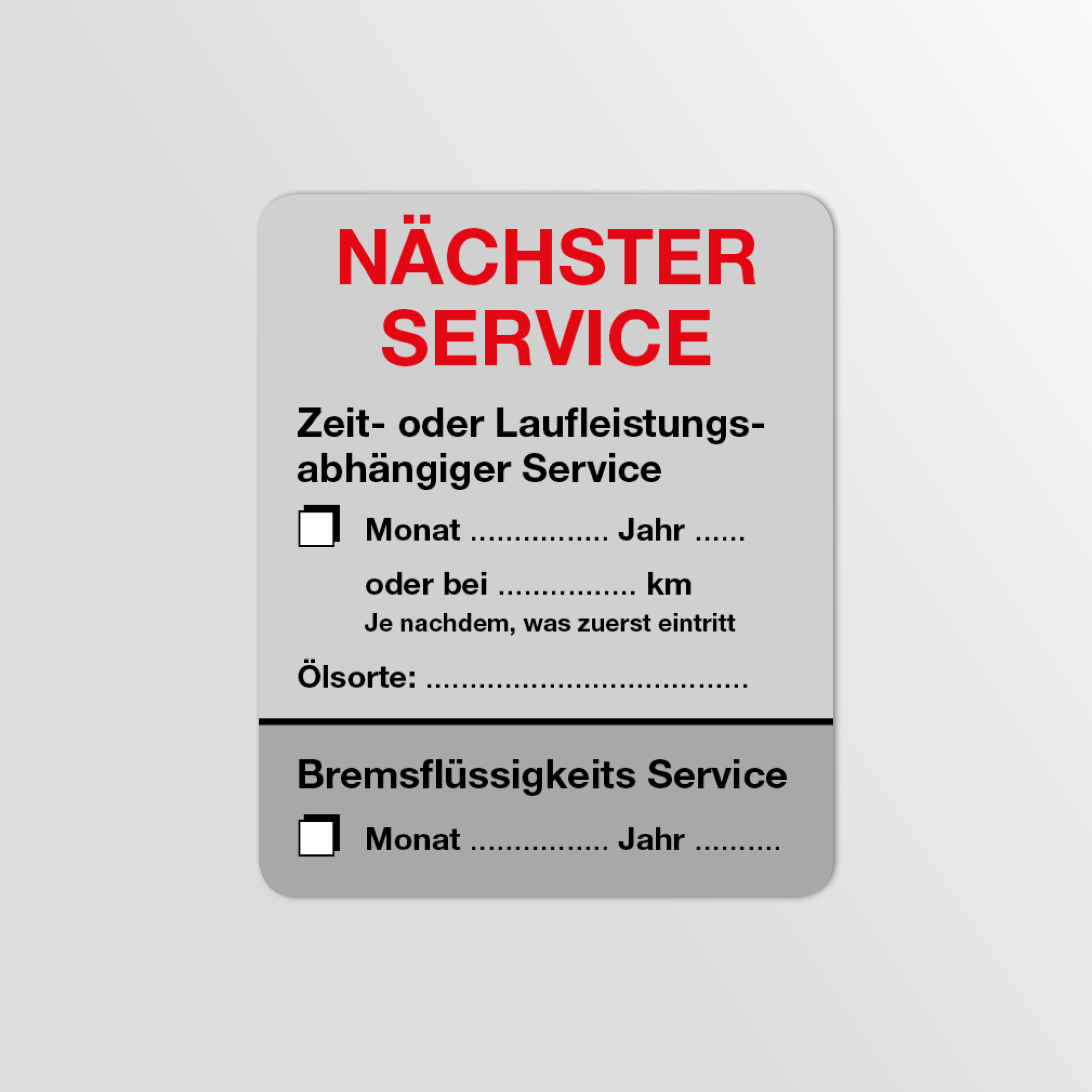 KFZ-Service-Aufkleber Dunkel-Grau 200 Stück Blanko