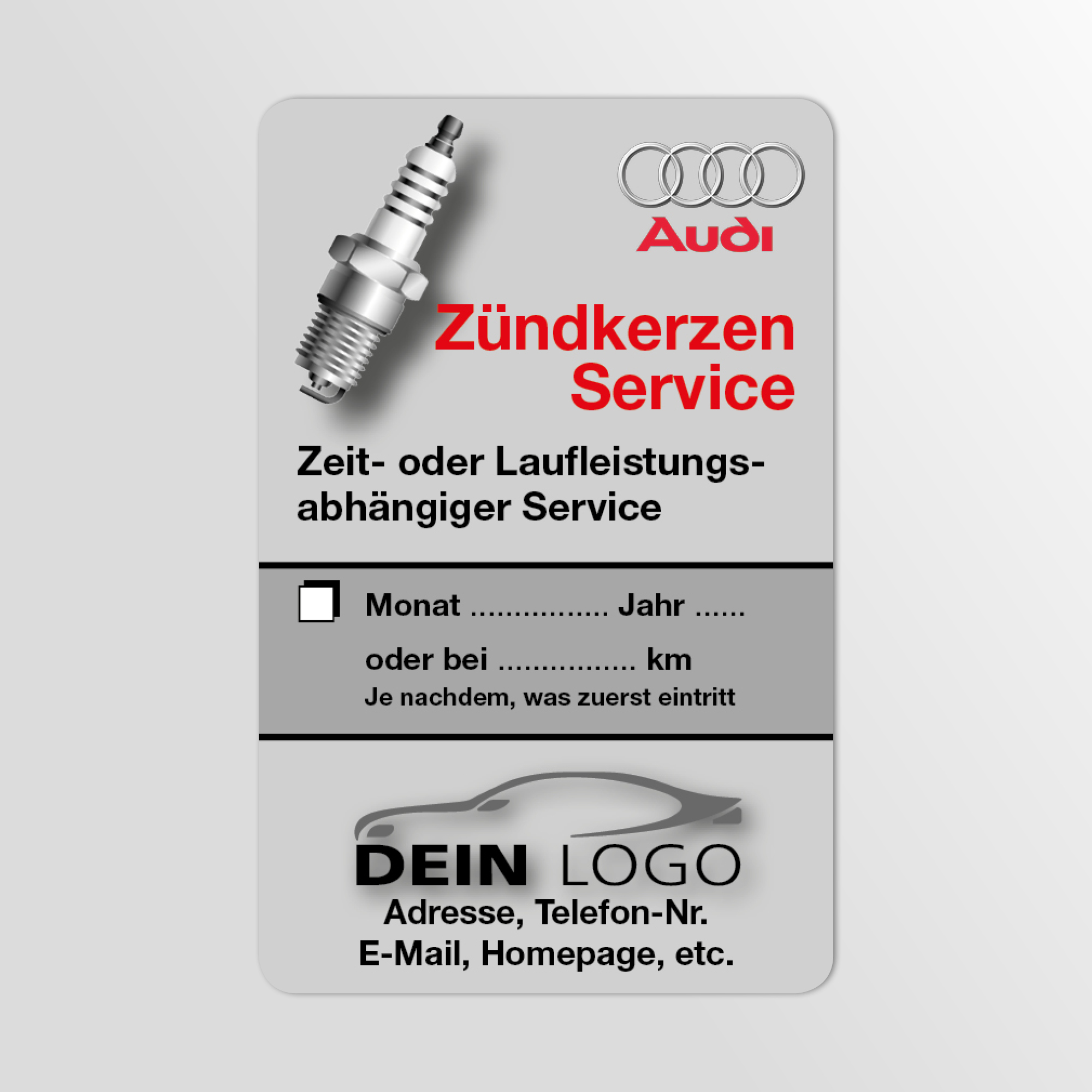 KFZ-Zündkerzen-Aufkleber Dunkel-Grau 500 Stück Markenlogo & Firmenlogo