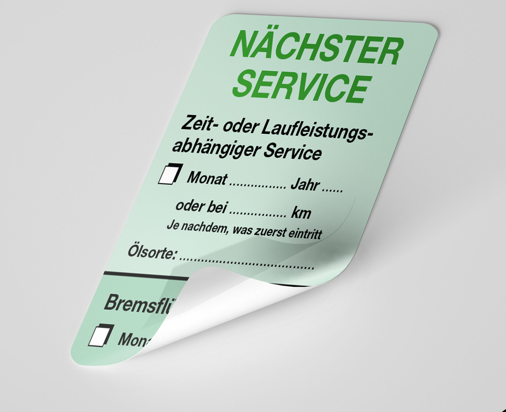 KFZ-Service-Aufkleber Grün 1000 Stück Blanko