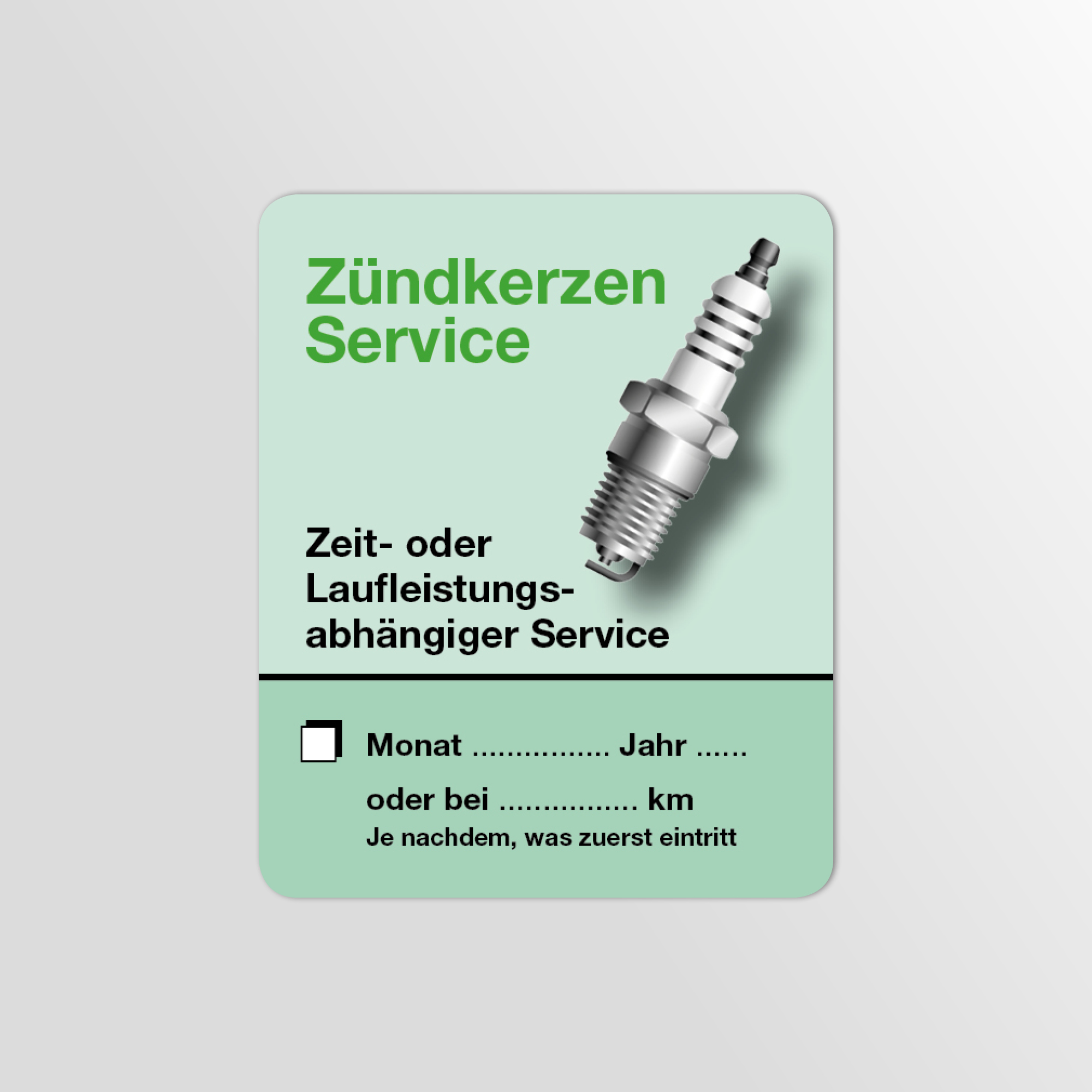 KFZ-Zündkerzen-Aufkleber Grün 25 Stück Blanko