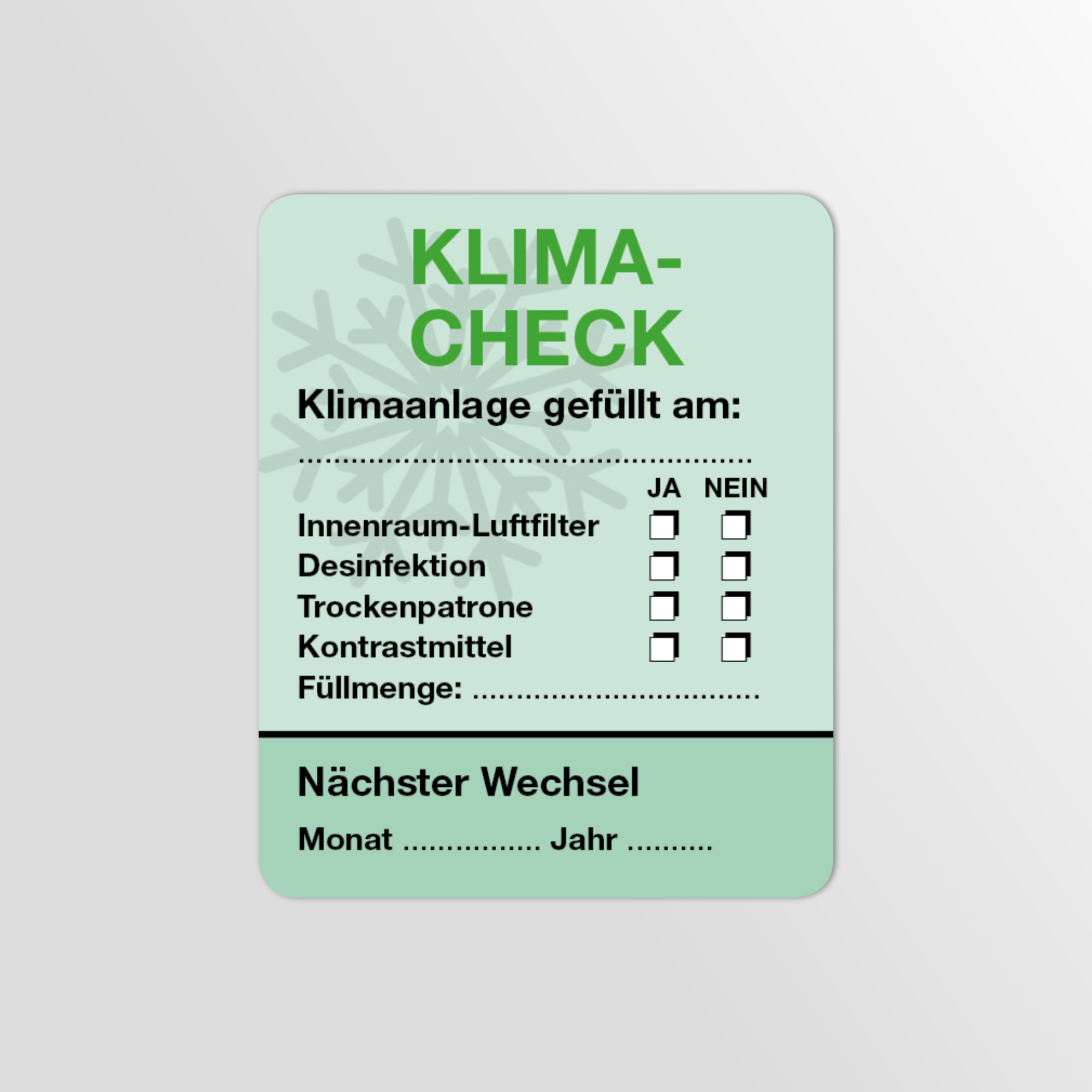 KFZ-Klima-Aufkleber Grün