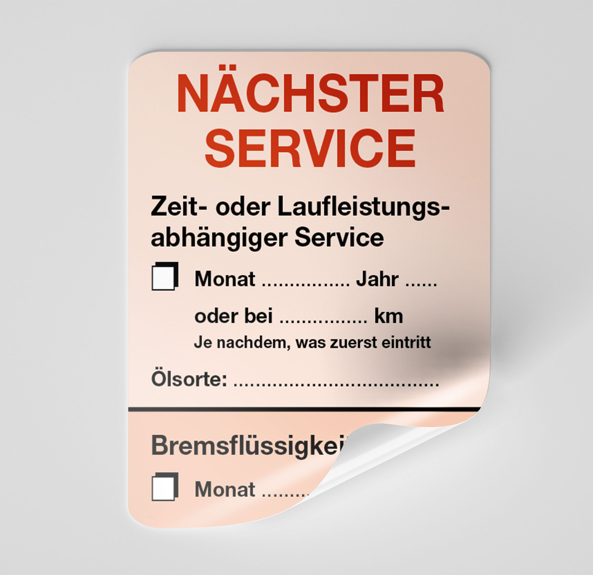 KFZ-Service-Aufkleber Rot 100 Stück Blanko