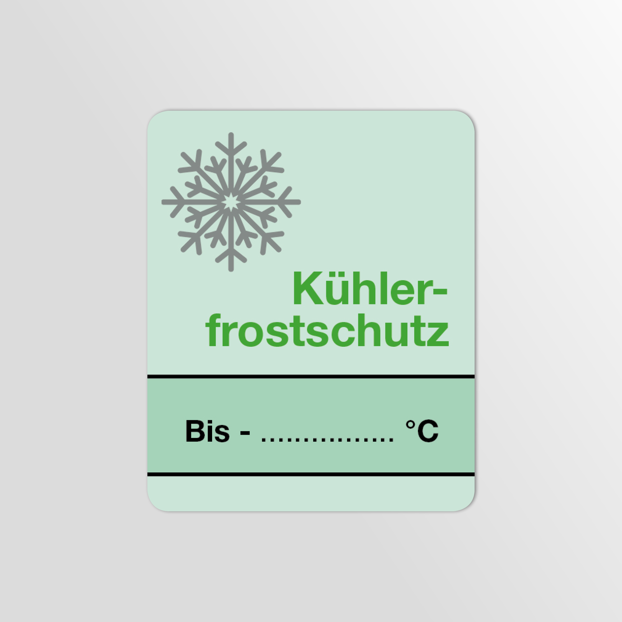 KFZ-Ku¨hlerfrostschutz-Aufkleber Grün 500 Stück Blanko