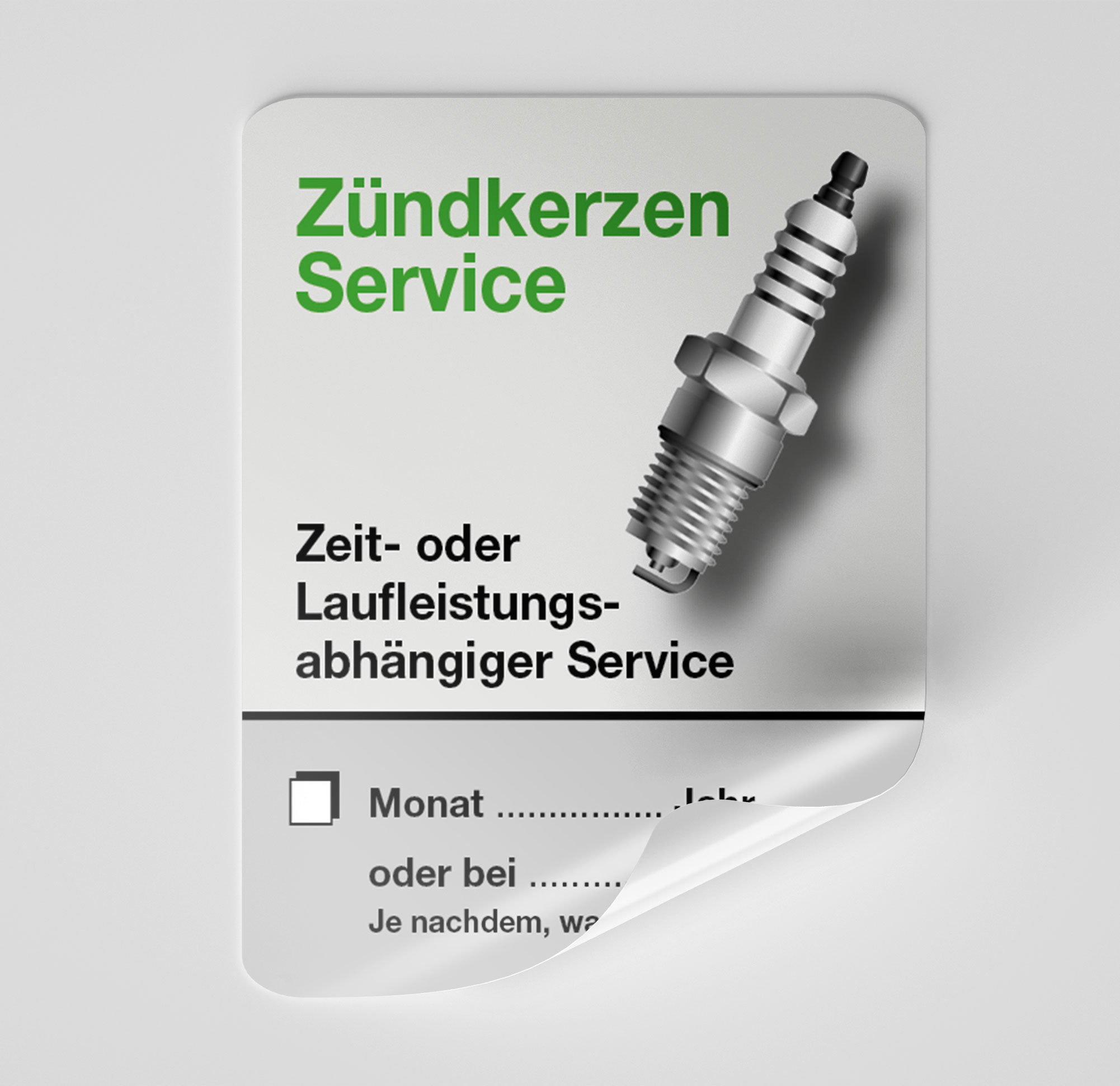 KFZ-Zündkerzen-Aufkleber Grau 25 Stück Blanko