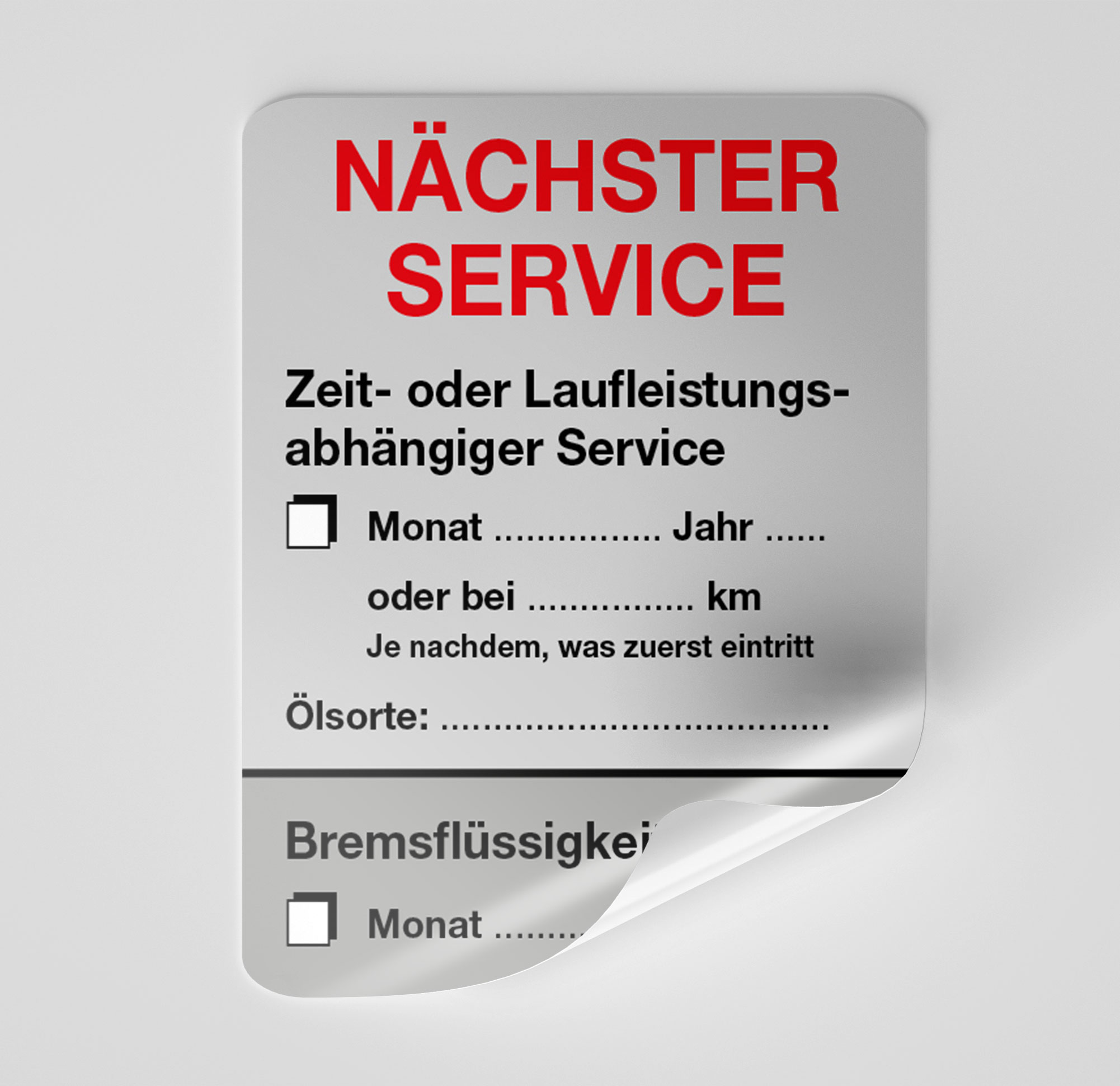 KFZ-Service-Aufkleber Dunkel-Grau 200 Stück Blanko