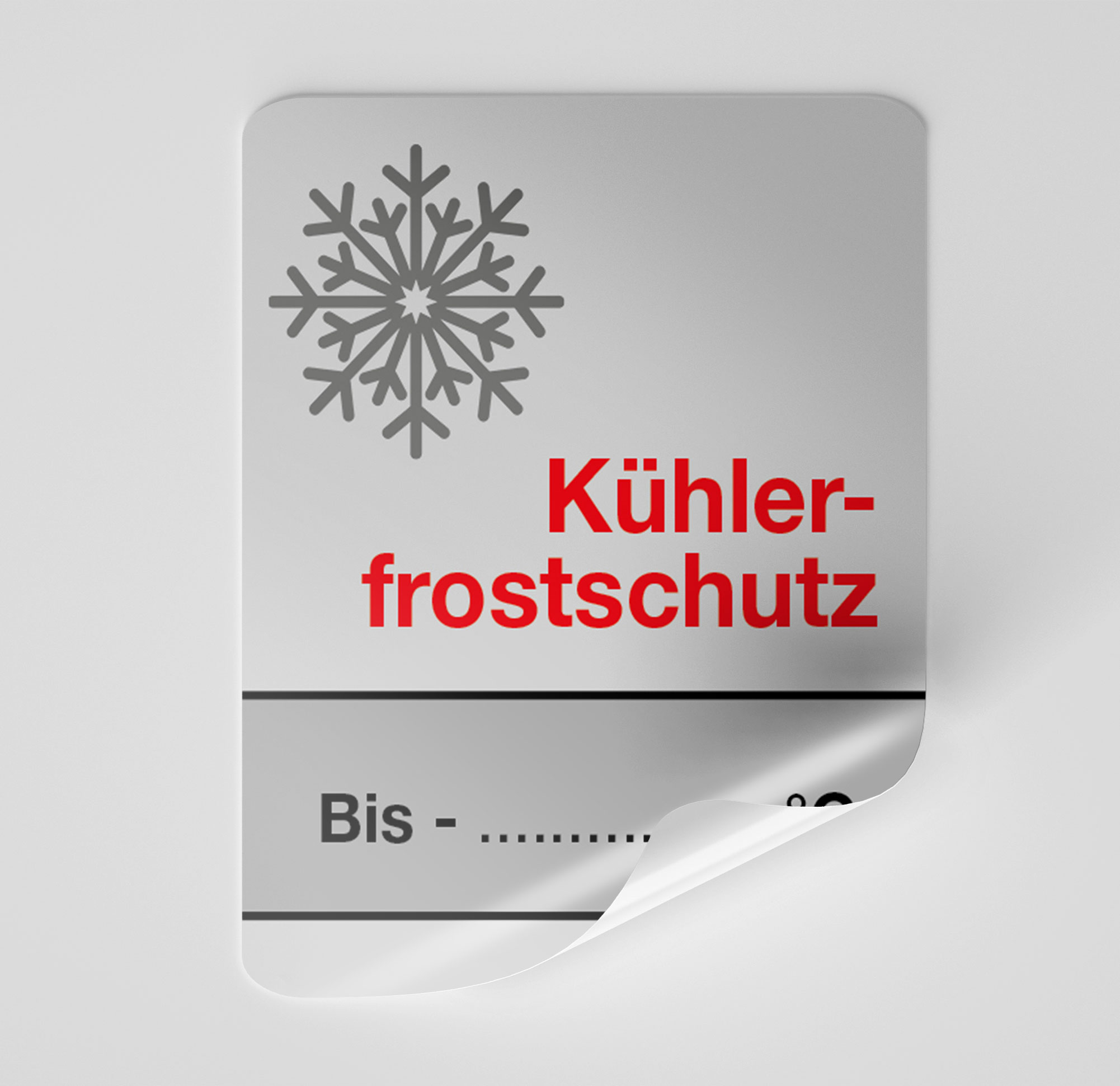 KFZ-Ku¨hlerfrostschutz-Aufkleber Dunkel-Grau 150 Stück Blanko