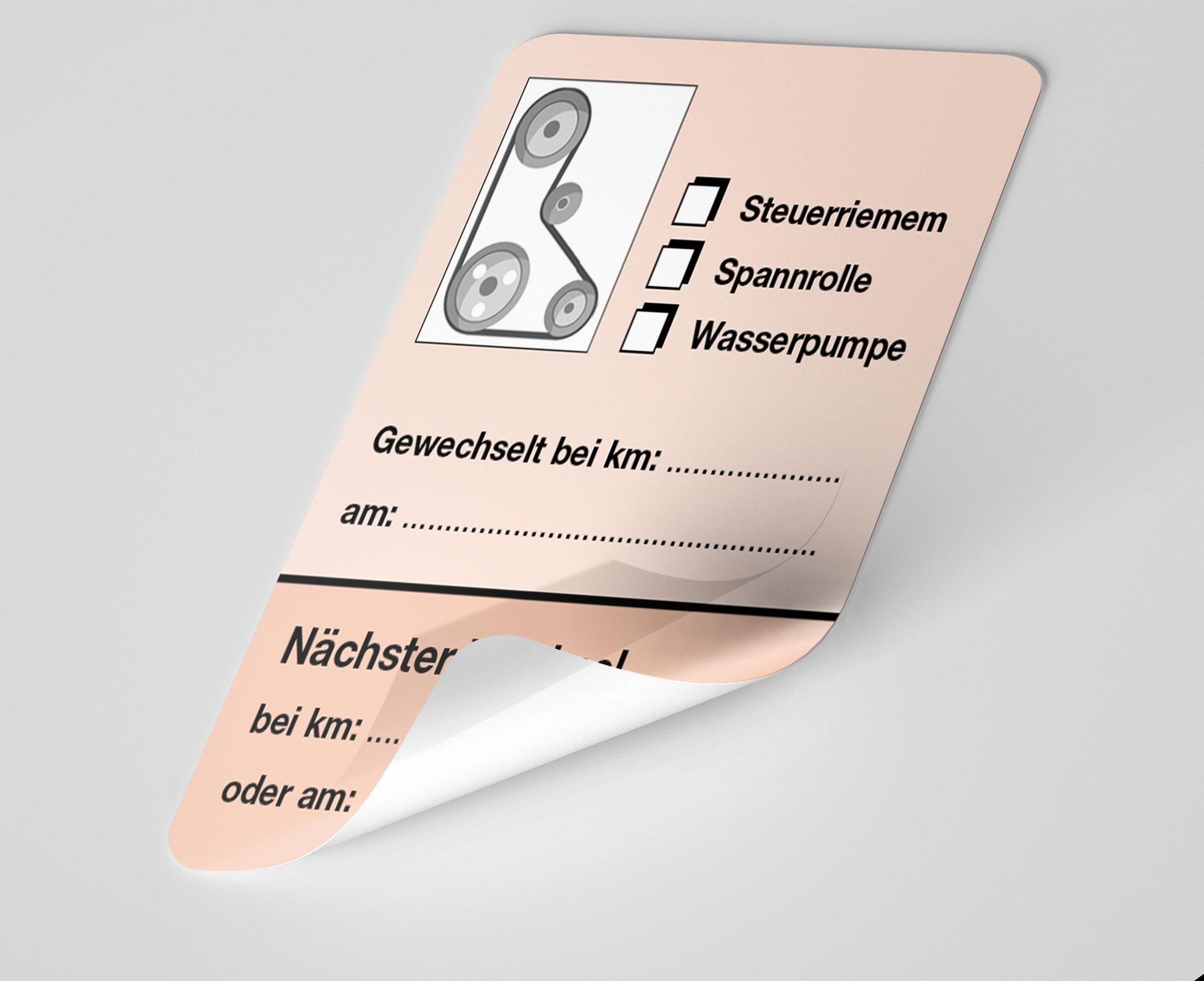 KFZ-Zahnriemen-Steuerriemen-Aufkleber Rot 25 Stück Blanko