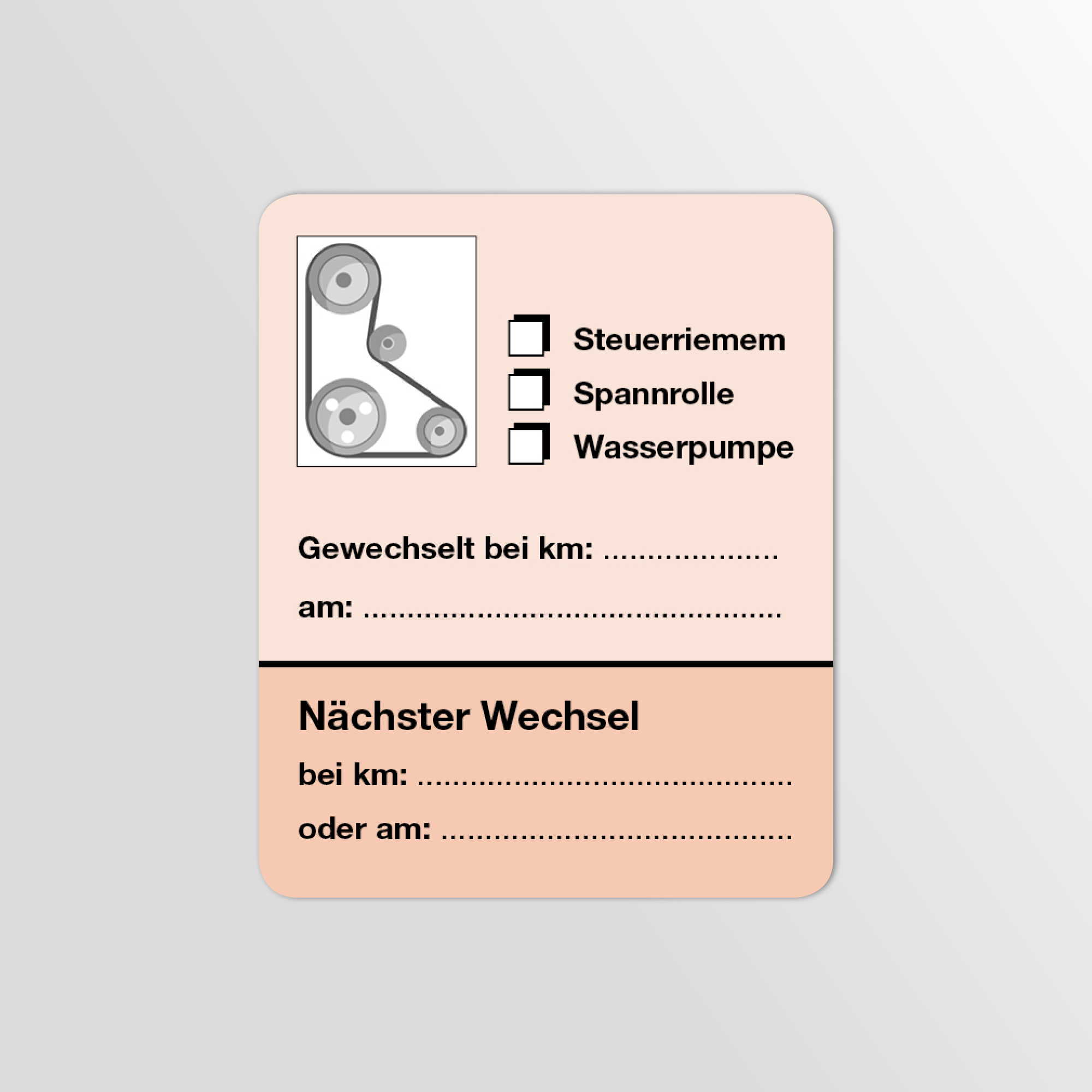 KFZ-Zahnriemen-Steuerriemen-Aufkleber Rot 25 Stück Blanko