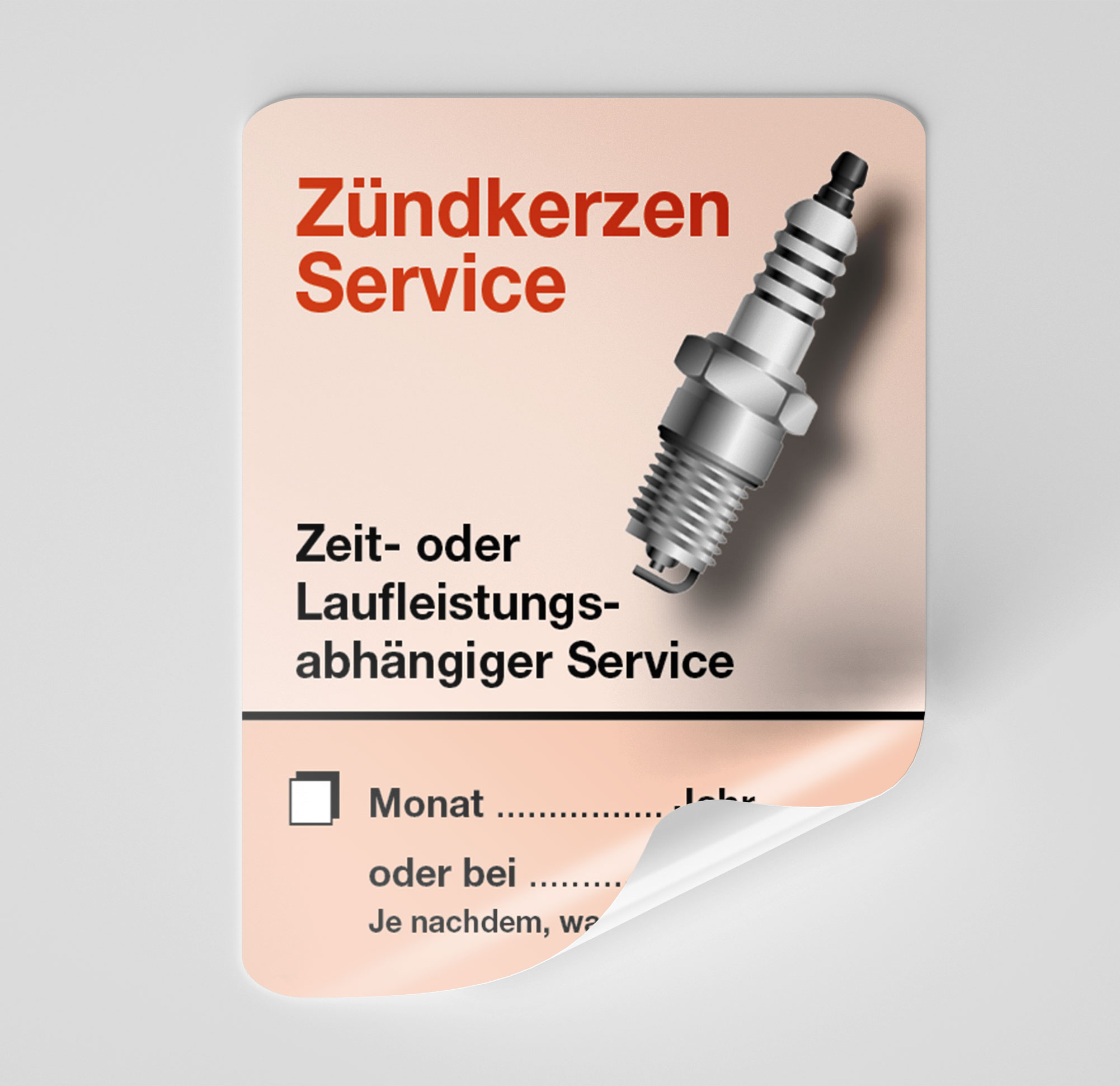 KFZ-Zündkerzen-Aufkleber Rot 150 Stück Blanko