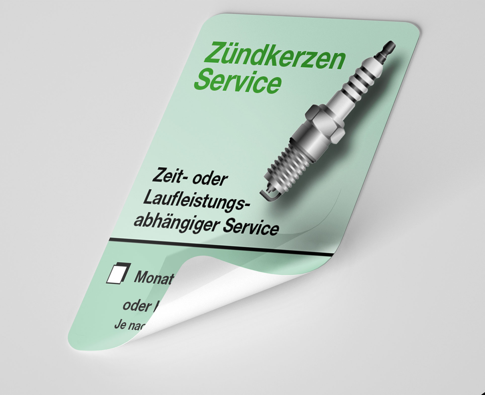 KFZ-Zündkerzen-Aufkleber Grün 25 Stück Blanko