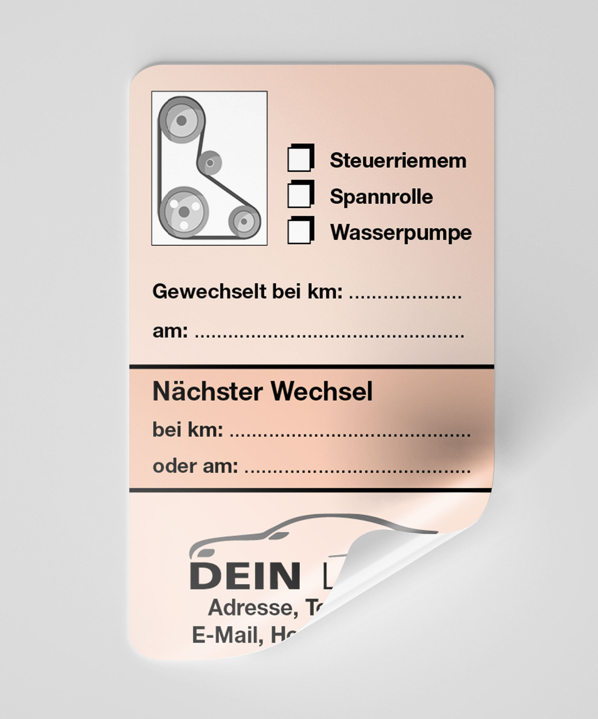 KFZ-Zahnriemen-Steuerriemen-Aufkleber Rot 1000 Stück Firmenlogo