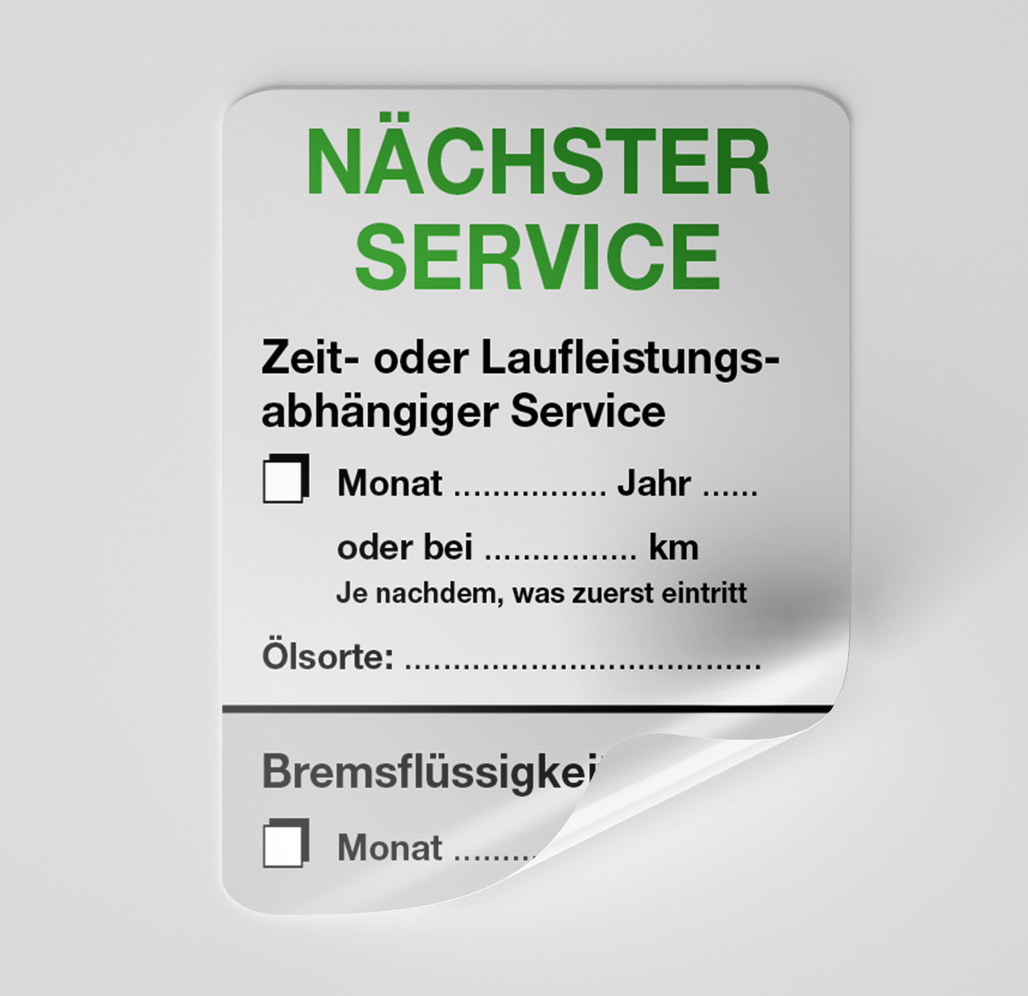 KFZ-Service-Aufkleber Grau 1000 Stück Blanko