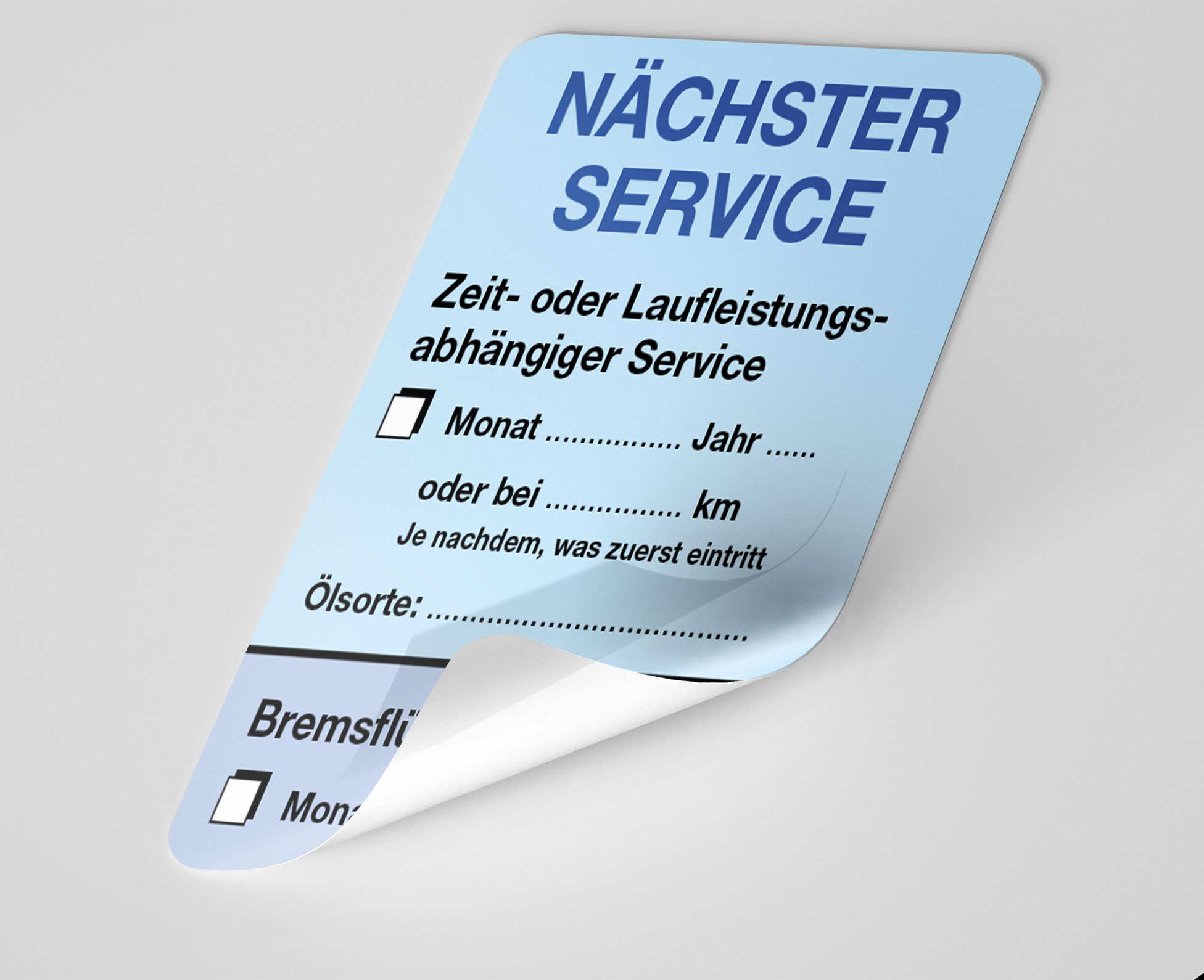 KFZ-Service-Aufkleber Blau 150 Stück Blanko