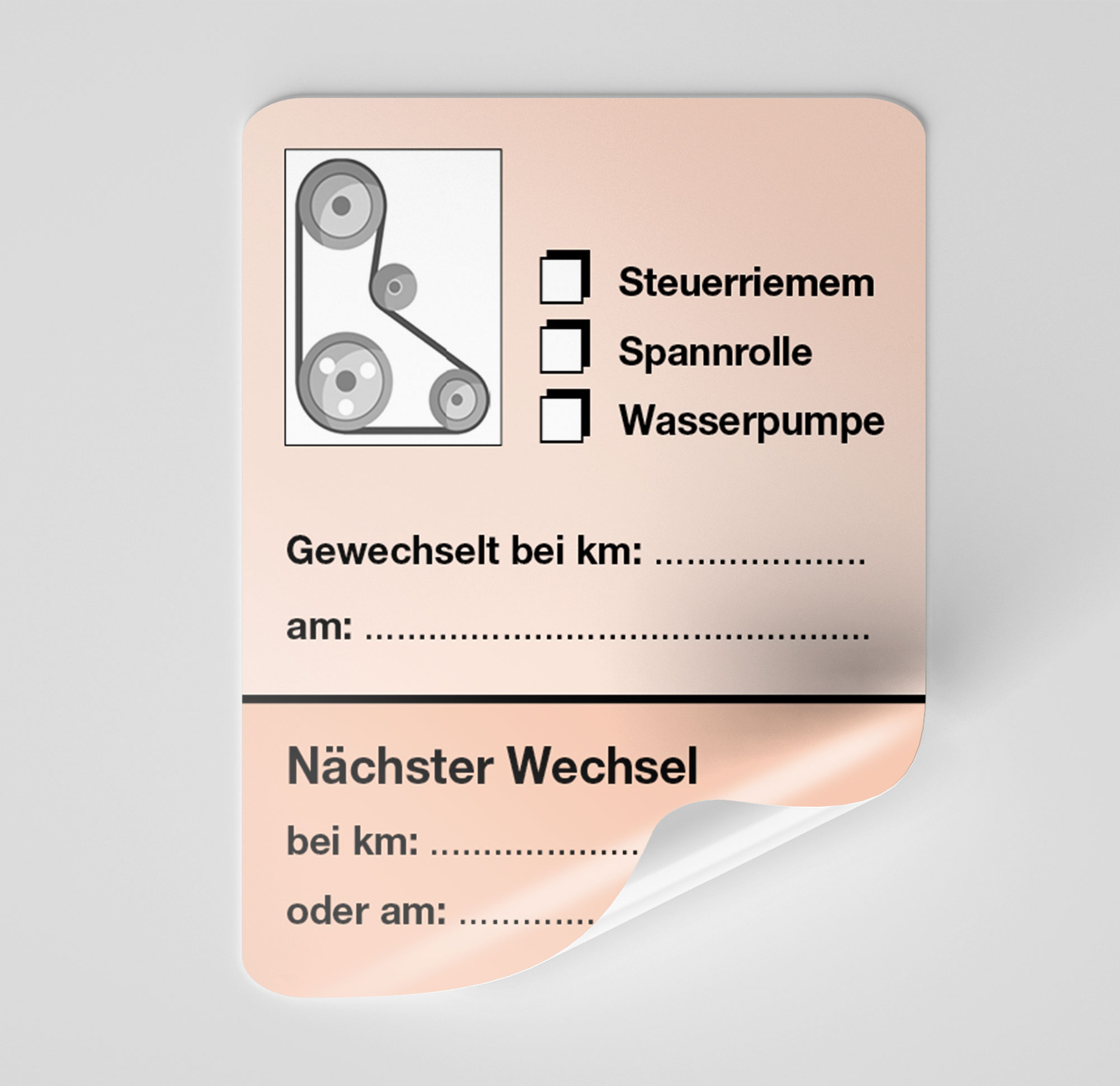 KFZ-Zahnriemen-Steuerriemen-Aufkleber Rot 25 Stück Blanko