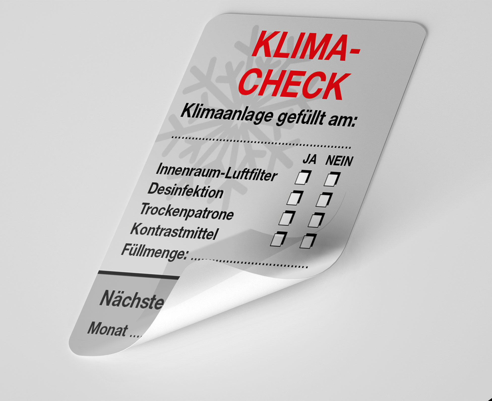 KFZ-Klima-Aufkleber Dunkel-Grau 75 Stück Blanko