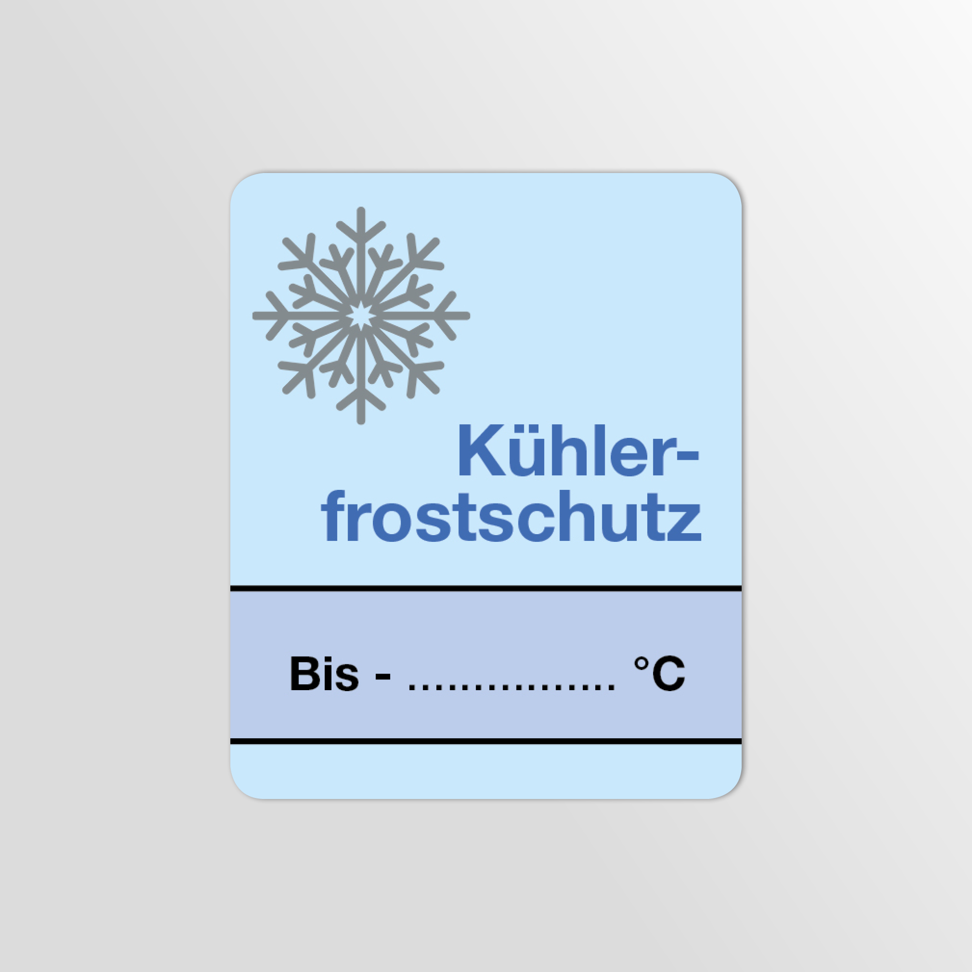 KFZ-Ku¨hlerfrostschutz-Aufkleber Blau 1000 Stück Blanko