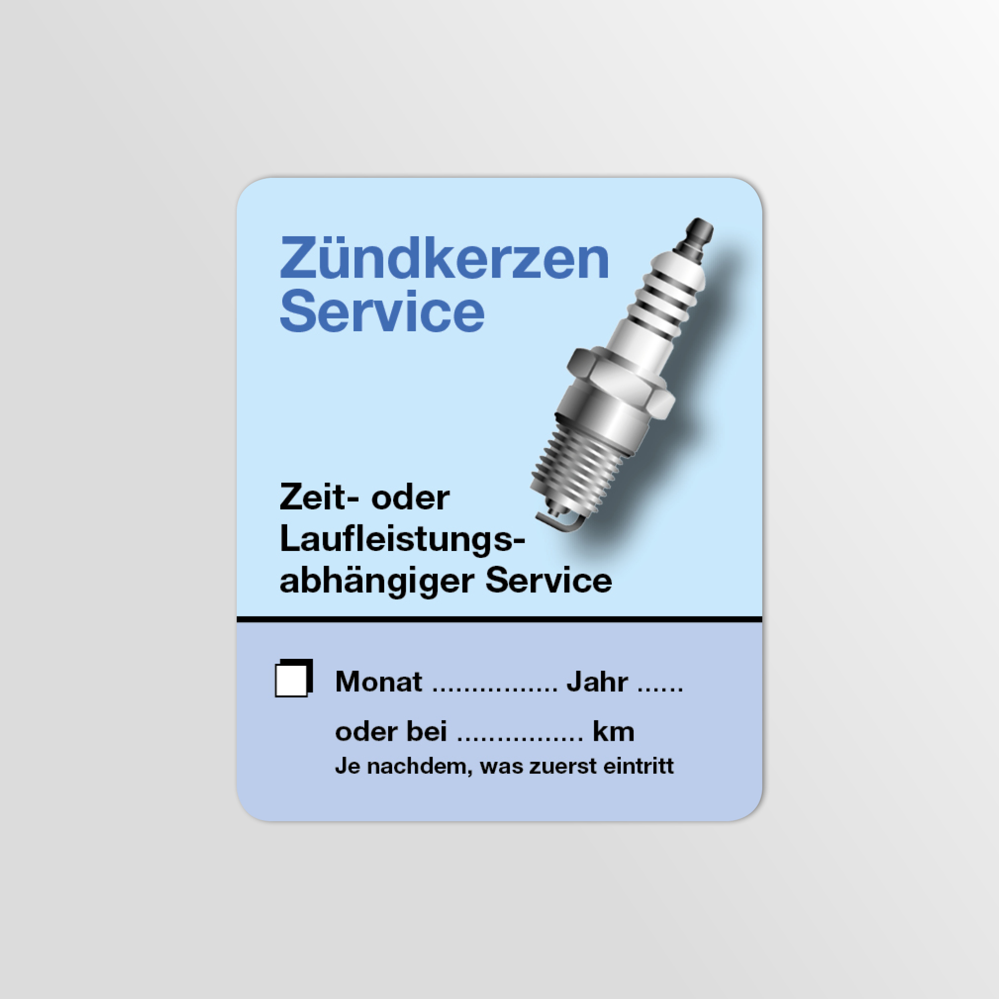 KFZ-Zündkerzen-Aufkleber Blau 150 Stück Blanko