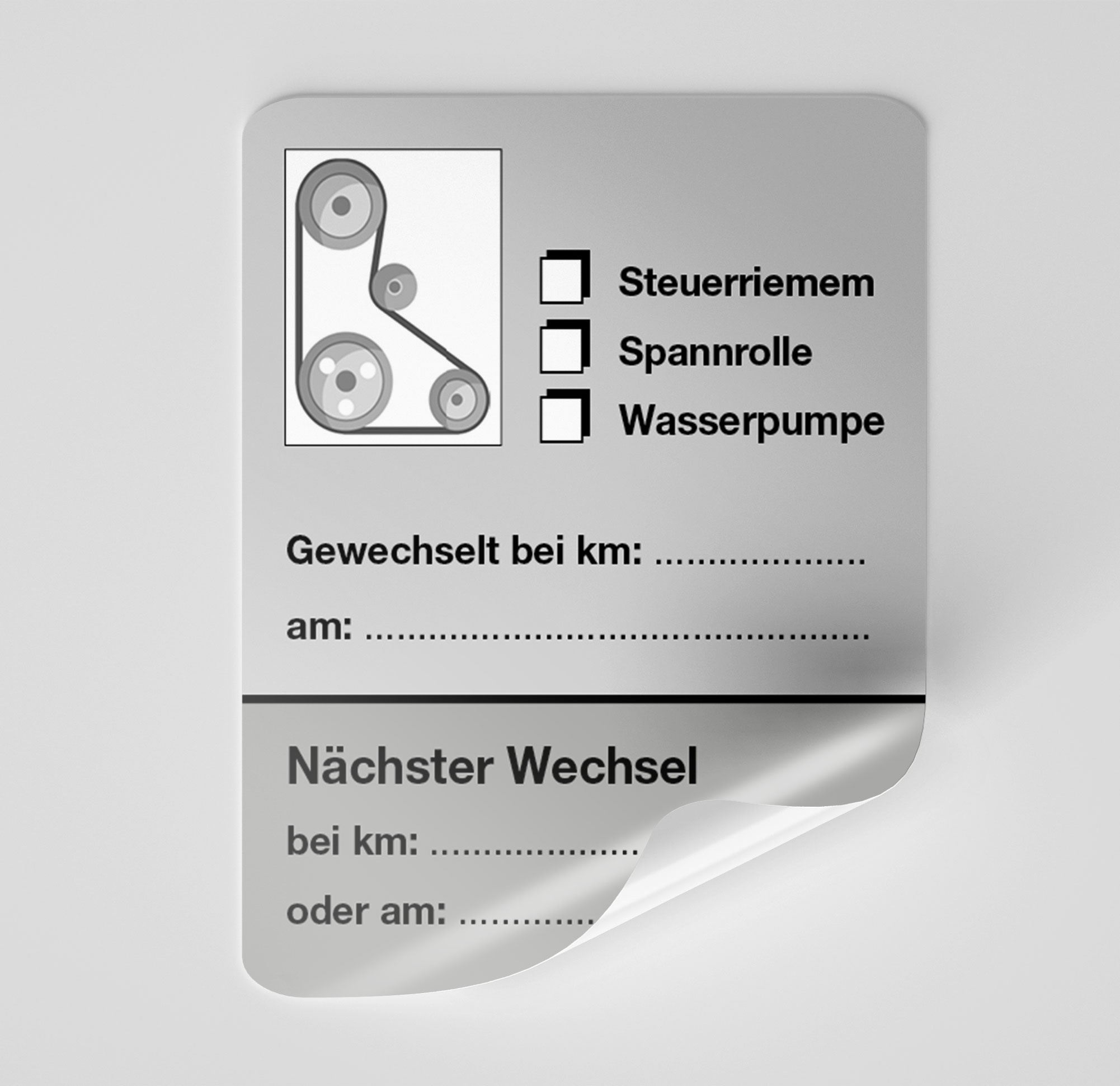 KFZ-Zahnriemen-Steuerriemen-Aufkleber Dunkel-Grau 1000 Stück Blanko