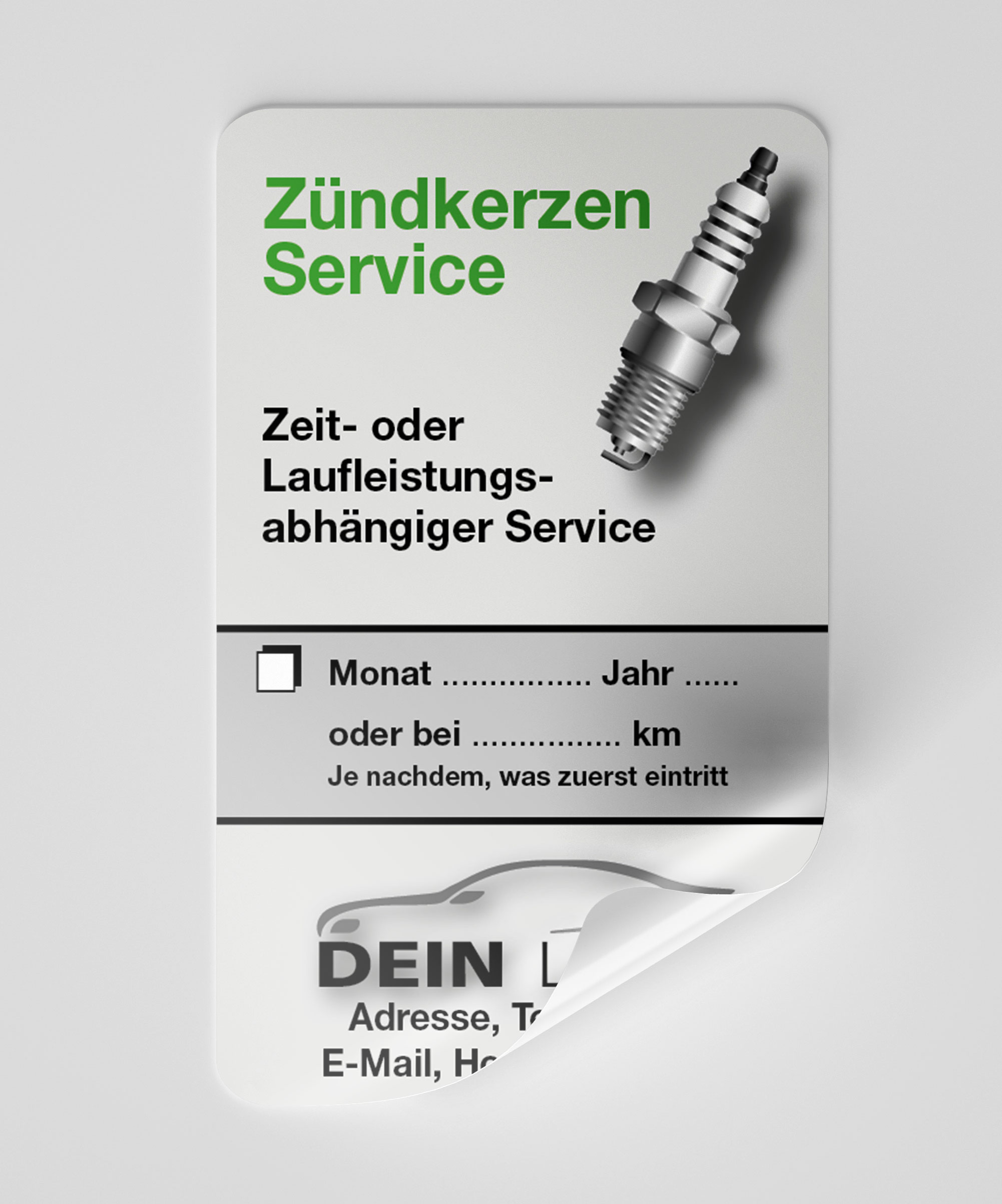 KFZ-Zündkerzen-Aufkleber Grau 200 Stück Firmenlogo