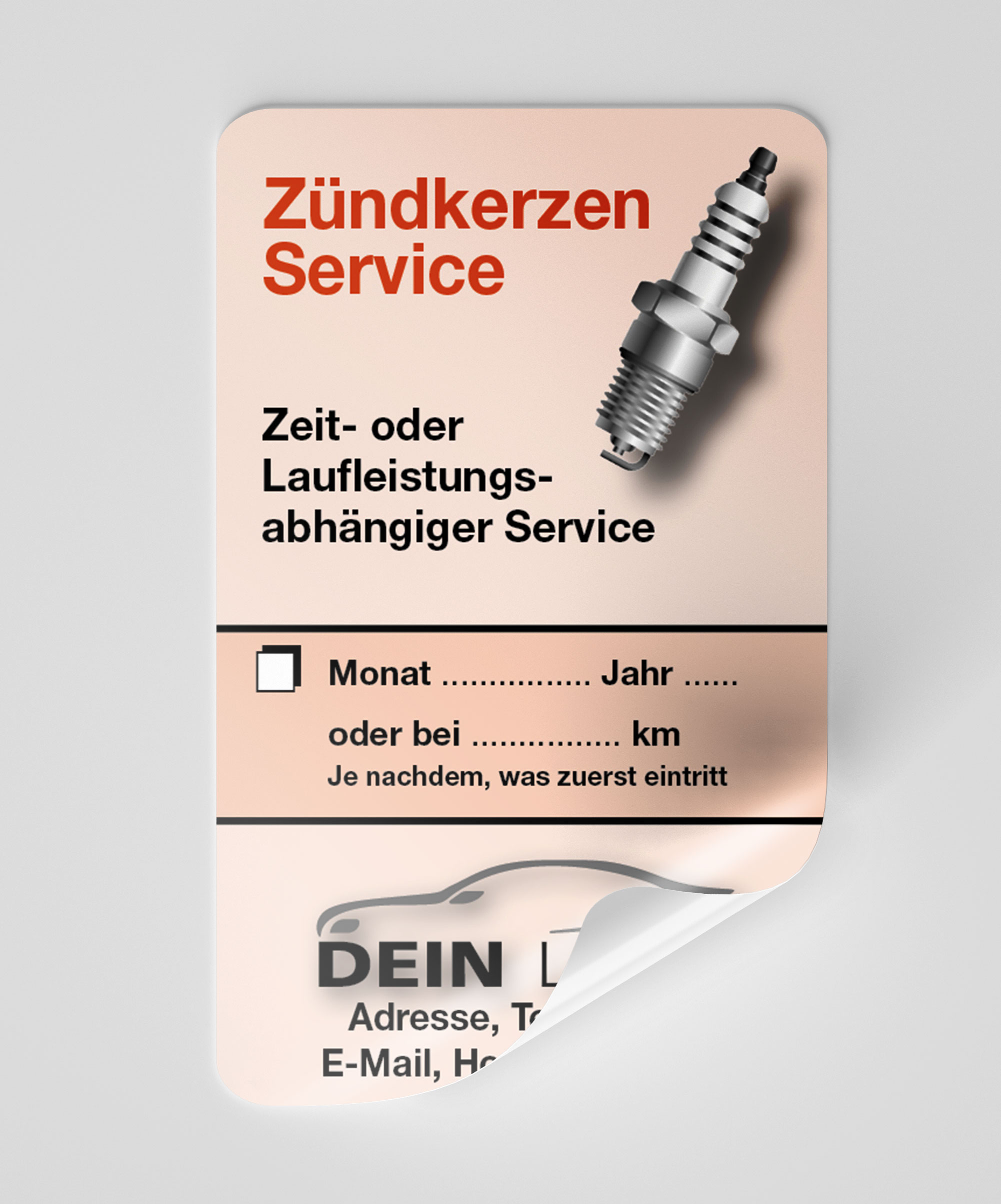 KFZ-Zündkerzen-Aufkleber Rot 1000 Stück Firmenlogo