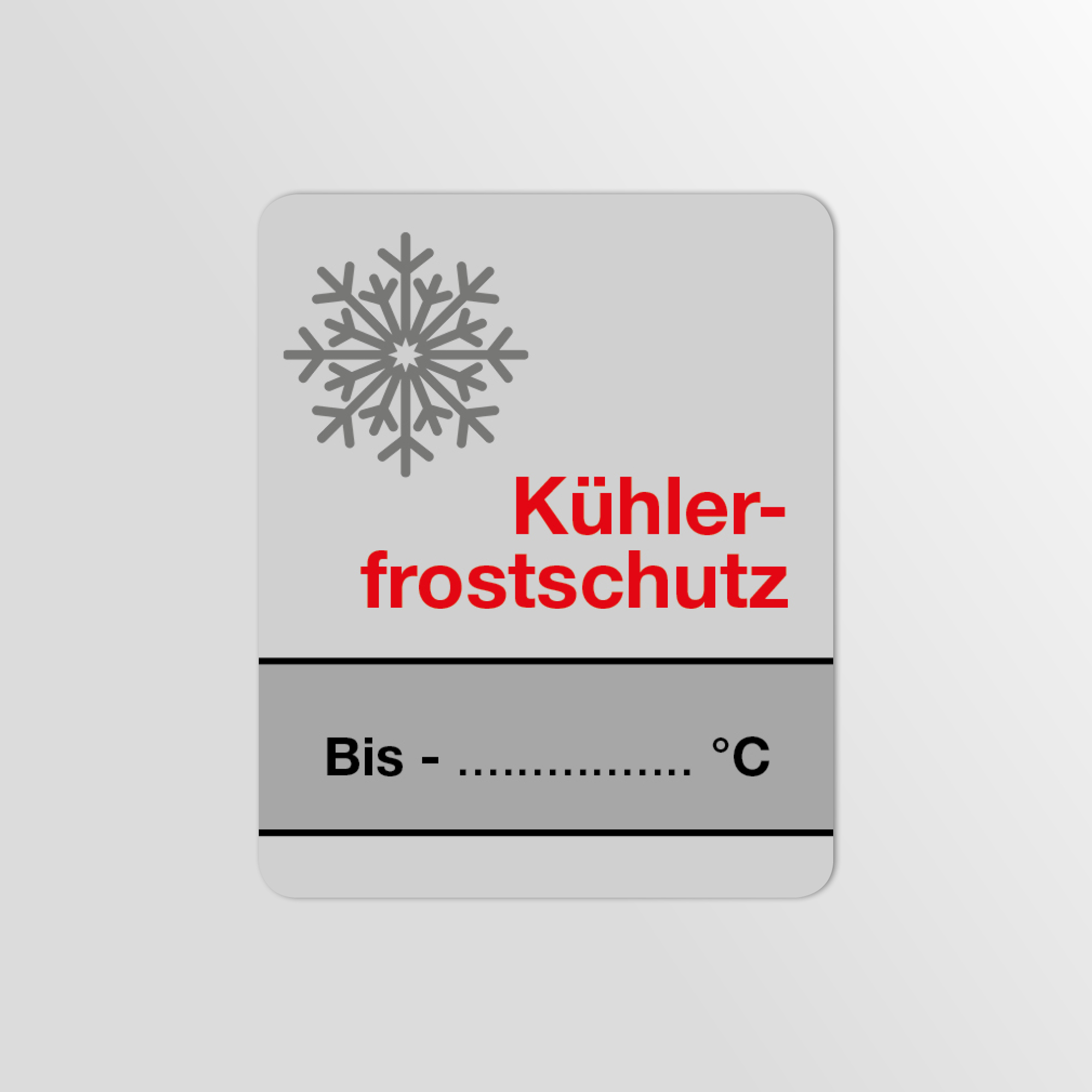 KFZ-Ku¨hlerfrostschutz-Aufkleber Dunkel-Grau 150 Stück Blanko