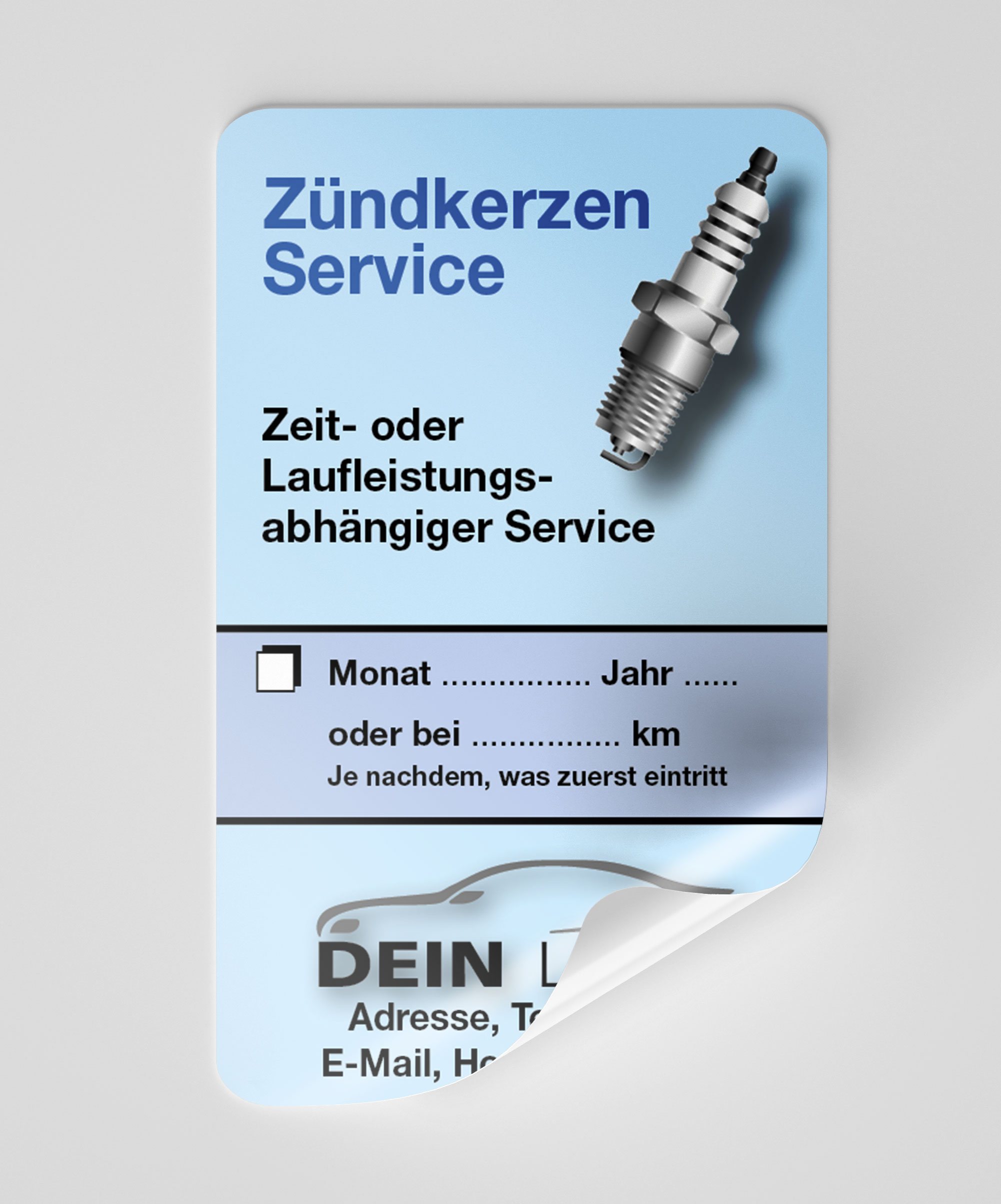 KFZ-Zündkerzen-Aufkleber Blau 75 Stück Firmenlogo