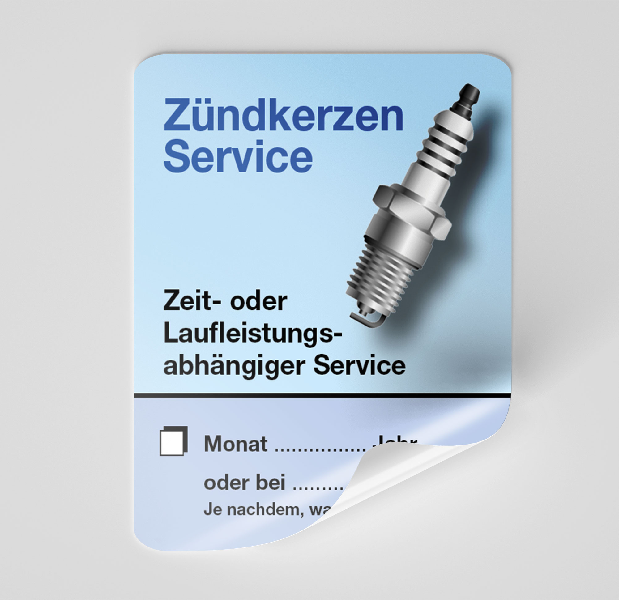 KFZ-Zündkerzen-Aufkleber Blau 150 Stück Blanko