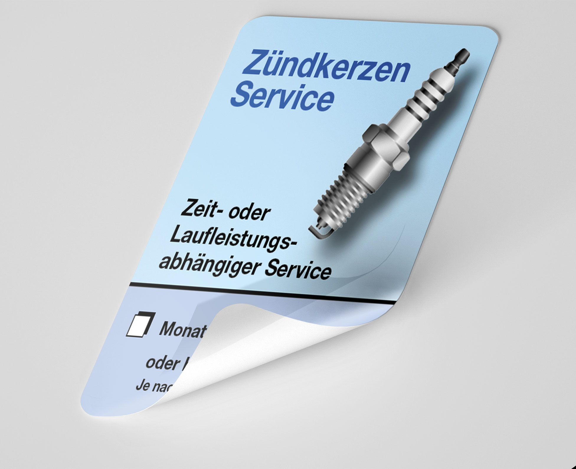 KFZ-Zündkerzen-Aufkleber Blau 150 Stück Blanko