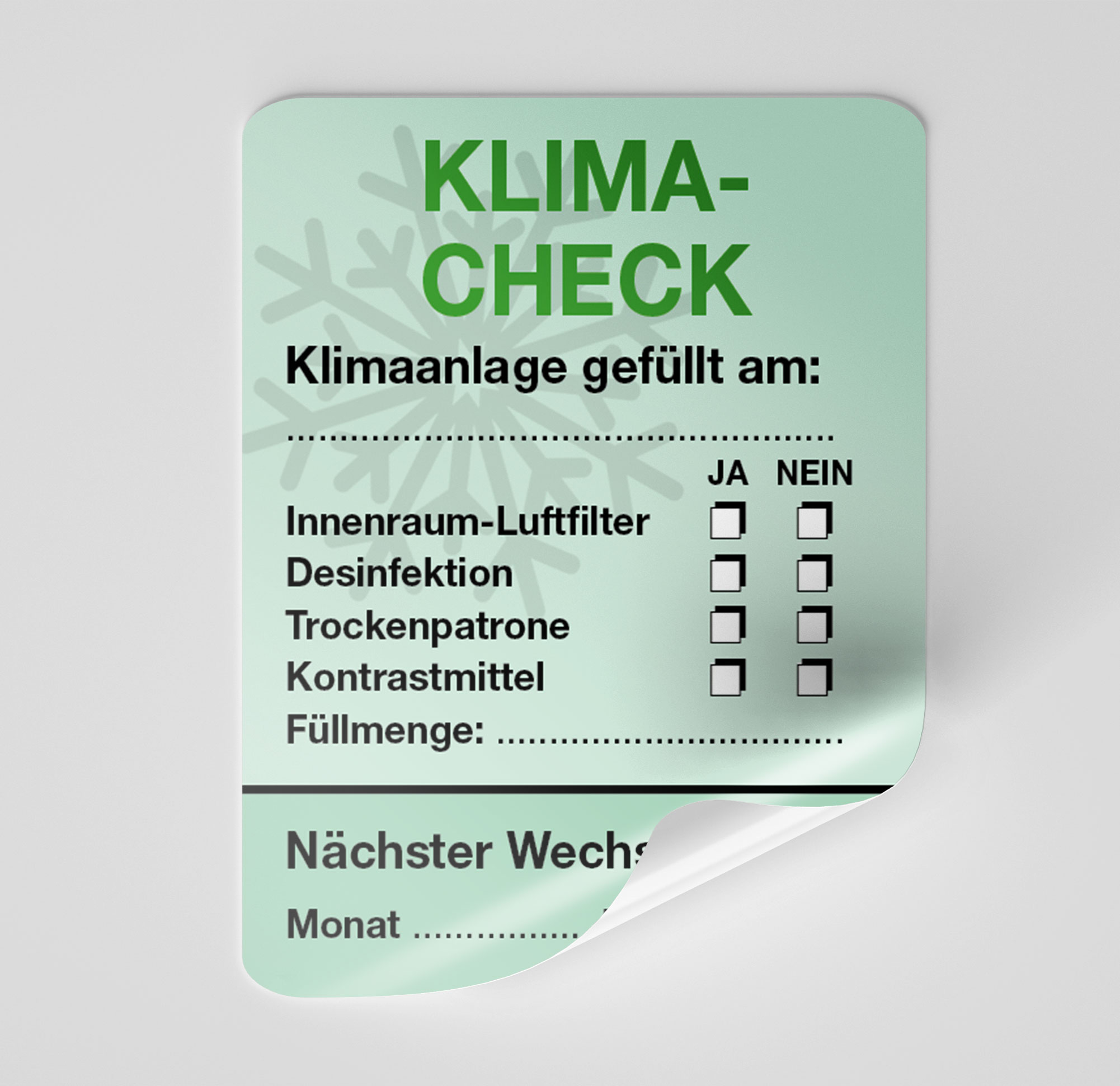 KFZ-Klima-Aufkleber Grün