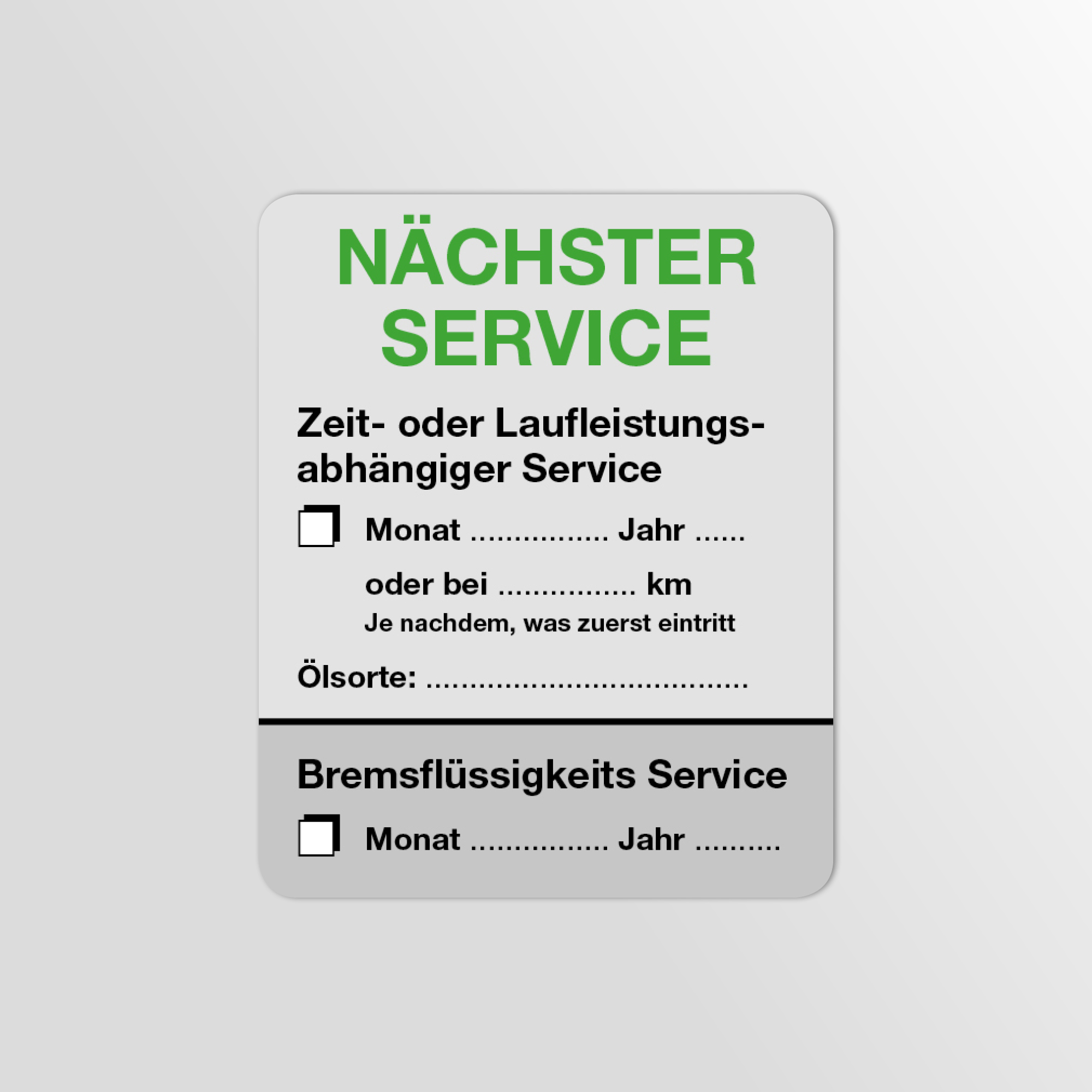 KFZ-Service-Aufkleber Grau 1000 Stück Blanko